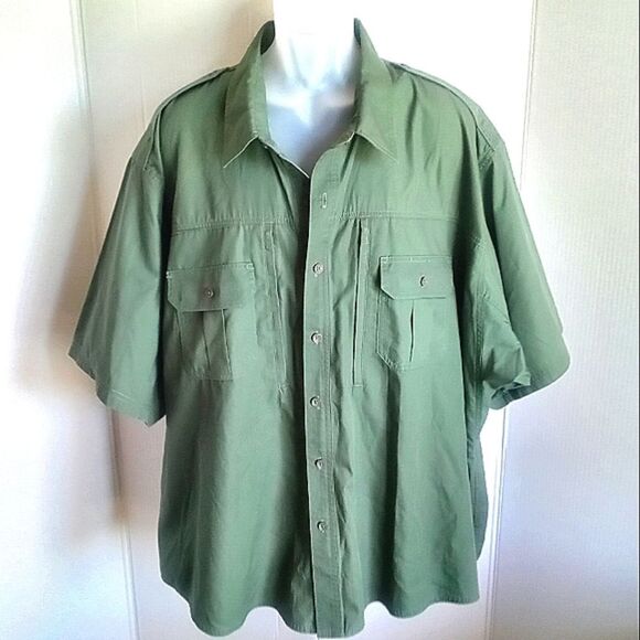 Mens NWOT PROPPER Khaki Green Button Down Shirt Size 4 XL - Picture 1 of 1